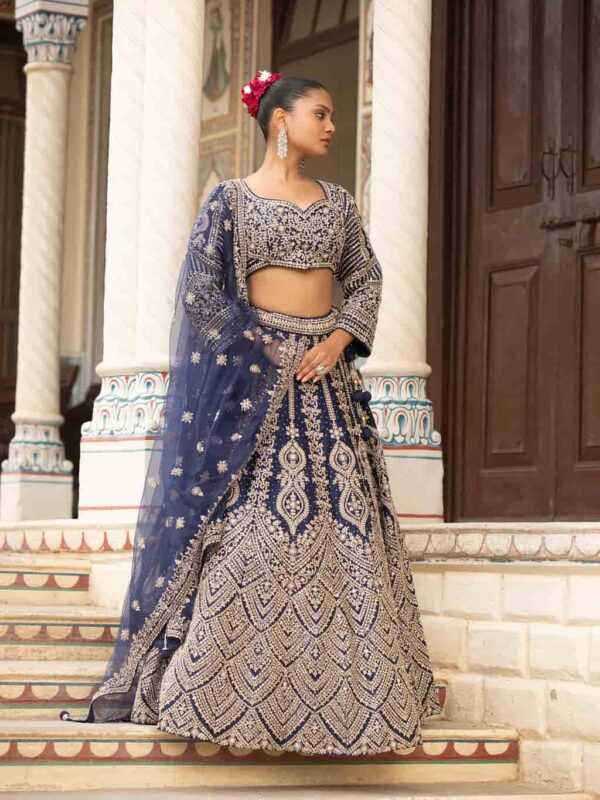 Buy navy Blue Lehenga choli in USA with Free and fast shipping