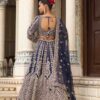 Shop Navy Blue Silk Lehenga Choli For wedding