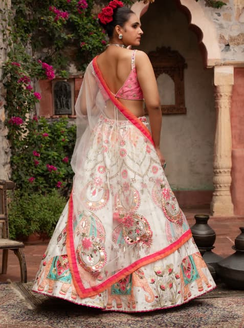 Buy Designer Wedding Lehenga choli in white color