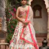 Buy silk lehenga choli in white pink color