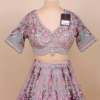 Designer velvet bridal lehenga with jarkan work
