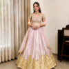Buy Pink Sequins Embroidered Lehenga Choli Online in USA Embroidery Detail