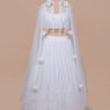 Celebrity Inspired White Net Lehenga with Dupatta in USA