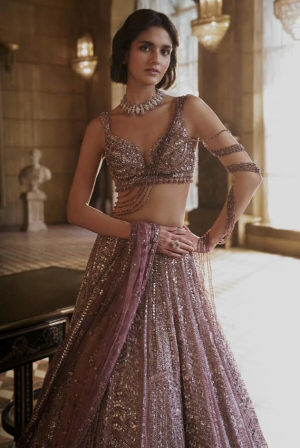 Designer Western light pink Sequins Choli for Lehenga Western Style Designer light pink Choli for Lehenga with Sequins Embroidery