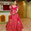 Buy Rani Pink Embroidered Lehenga Choli Online in USA Embroidery Detail