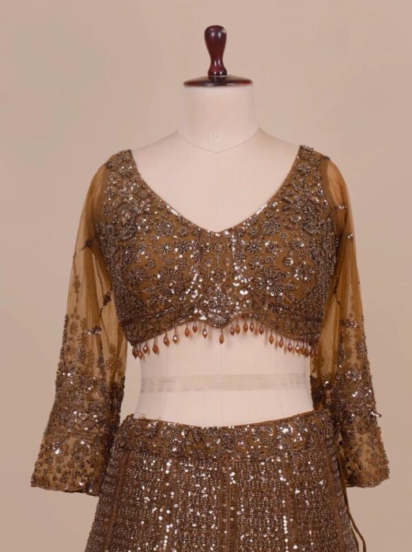 Copper Glow Designer Blouse Close-up