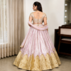 Buy Pink Sequins Embroidered Lehenga Choli Online in USA Back View