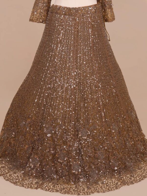 Copper Glow Lehenga Flare Close-up
