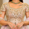 Buy Pink Sequins Embroidered Lehenga Choli Online in USA Front View