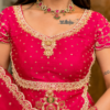 Buy Rani Pink Embroidered Lehenga Choli Online in USA Front View