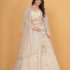 White Designer Lehenga in USA - Full Front View