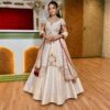 Women's Off White Traditional Lehenga Choli with Elegant Ethnic Embroidery