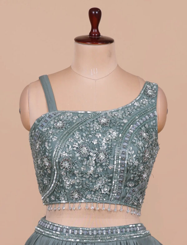 Designer Silk Lehenga in USA - Embroidered Designer Blouse