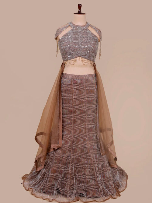 Royal Brown Fish Cut Lehenga Choli in USA