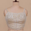 Champagne Fish Cut Lehenga in USA - Front View