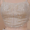 Champagne Fish Cut Lehenga in USA - Sequins Embroidery Detail