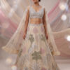 Beige Party Wear Lehenga in USA - Full Model View