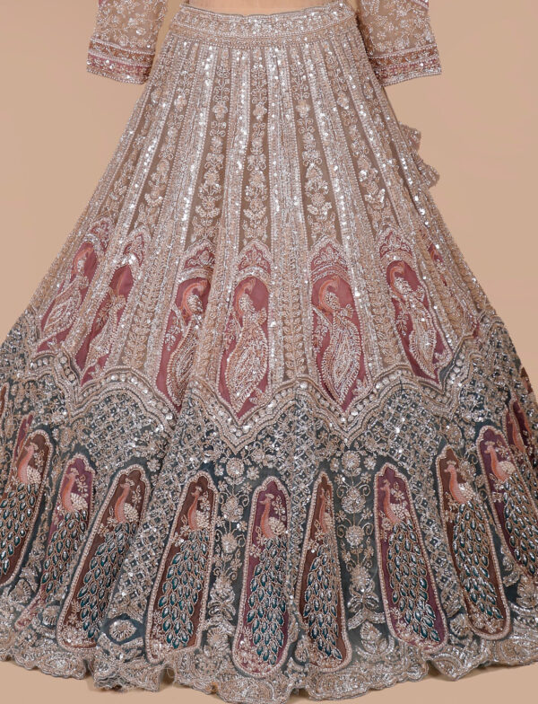 Chickoo Designer Lehenga Skirt Detail Chickoo Designer Lehenga in USA - Lehenga Skirt Detail