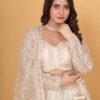 White Designer Lehenga in USA - Designer Blouse Front