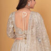 White Designer Lehenga in USA - Back Blouse View