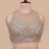 Beige Jimmy Choo Lehenga in USA - Designer Blouse Front