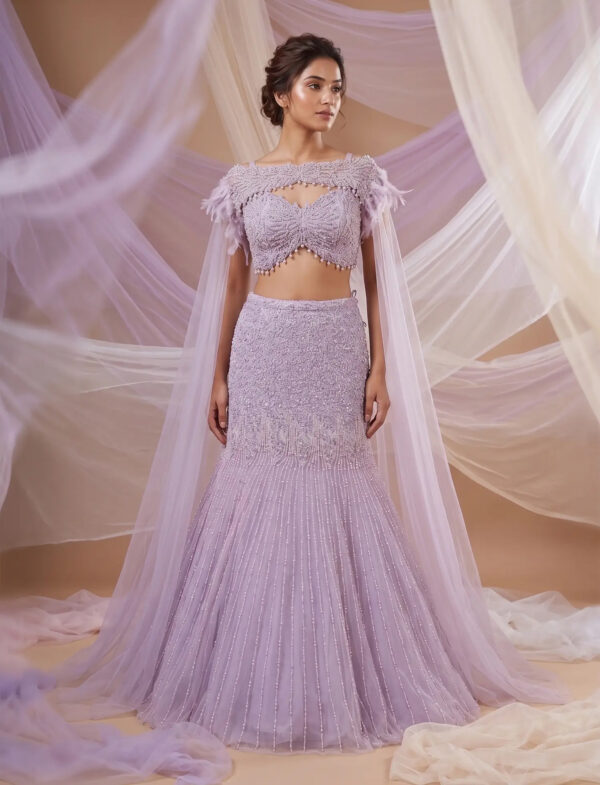 Designer Lilac Lehenga with Dupatta in USA
