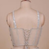 Grey Pearl Lehenga in USA - Pearl Embroidery Detail
