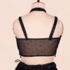 Black Designer Lehenga Blouse Back View in USA Back View of Black Pearl Beads Embroidered Lehenga Blouse in USA