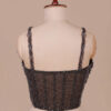 Charcoal Couture Lehenga with Elegant Designer Work in USA Back View Blouse
